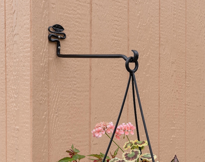 2-Wrought Iron 15" Squiggle Leaf Hook Wall Brackets (Set of TWO)