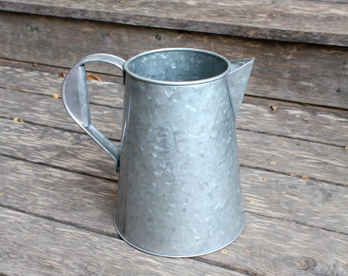 Galvanized Steel Watering Jug, vintage farmhouse style