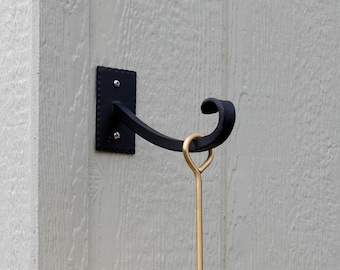 2-Mission Craftsman-style Wrought Iron Wall Hook Brackets (set of TWO)