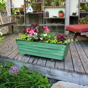 Jardinière de jardin vert foncé de 36 po. L, acier galvanisé