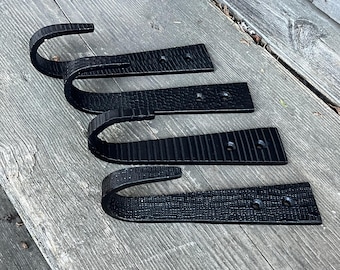 Sample Sale! 4-Wrought Iron Hammered J-Hooks  (Set of FOUR)