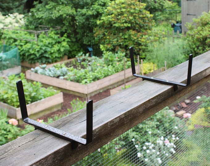 Railing Brackets (fits 2x6) for 10" Window and Flower Boxes, Wrought Iron