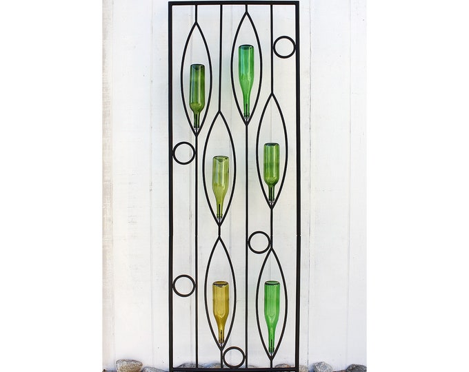 Wine Bottle Trellis, Free-Standing for Garden, 80"H x 24"W