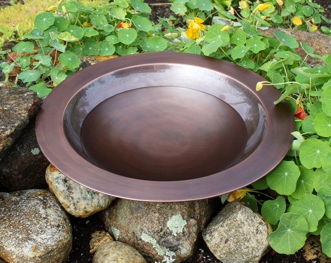 Simple Copper Birdbath Bowl 18 Inch, without Stand for DIY