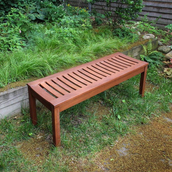 Eucalyptus Wood Garden Bench Natural Oiled Finish Etsy