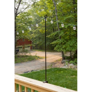 String Light Adjustable Hanging Poles Clamp-On for Railing or Table image 2