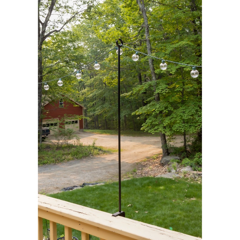 String Light Adjustable Hanging Poles Clamp-On for Railing or Table image 2