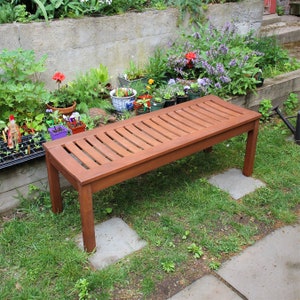 Eucalyptus Wood Garden Bench, Natural oiled finish