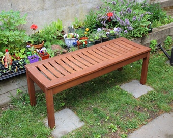 Eucalyptus Wood Garden Bench, Natural oiled finish