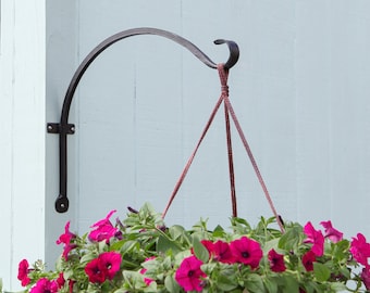 2- Wrought Iron 18" Upcurled Wall Hook Brackets (Set of TWO)