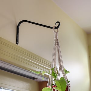 2-Wrought Iron 12&quot; Angled Upcurled Wall Hook Bracket (Set of TWO)