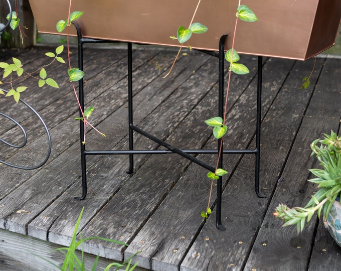 Folding Wrought Iron Stand #4 for Planter Tub Flower Box Stand 20"H indoor/outdoor