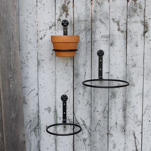 SET of 3, Wrought Iron Flowerpot Ring/Holder Wall Brackets