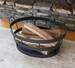 Wrought Iron Shaker Basket- For Blankets, Firewood, Logs 