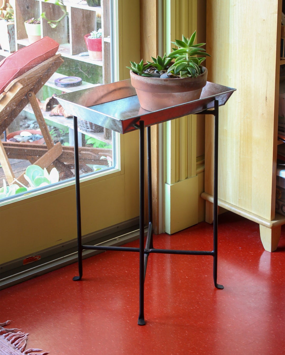 Folding Wrought Iron Stand 2 With 17 Tray, 24h Indoor/outdoor - Etsy
