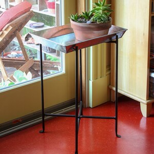 Folding Wrought Iron Stand #2 with 17&quot; Tray, 24&quot;H indoor/outdoor