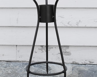 Custom Listing Stand Only 6" Yellow Crackle Textured Glass Garden Gazing Ball with Wrought Iron Stand