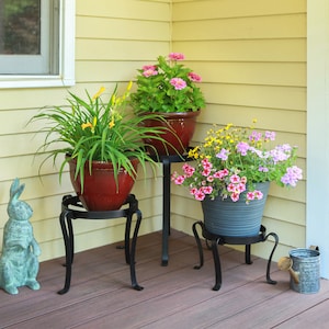 SET of 3- Patio Planter Stands Wrought Iron indoor/outdoor