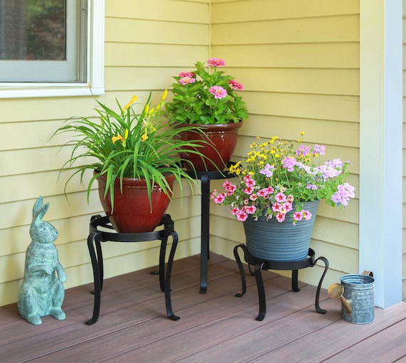 wrought iron patio planters