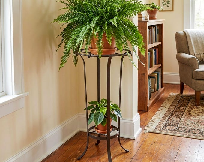 Fern Plant Stand Wrought Iron indoor/outdoor, 29"H