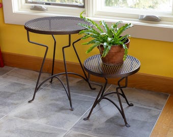 Samples- Set of Two, 12"H and 18"H, Barcelona Plant Stand Side Tables