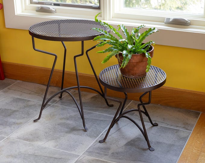 Samples- Set of Two, 12"H and 18"H, Barcelona Plant Stand Side Tables