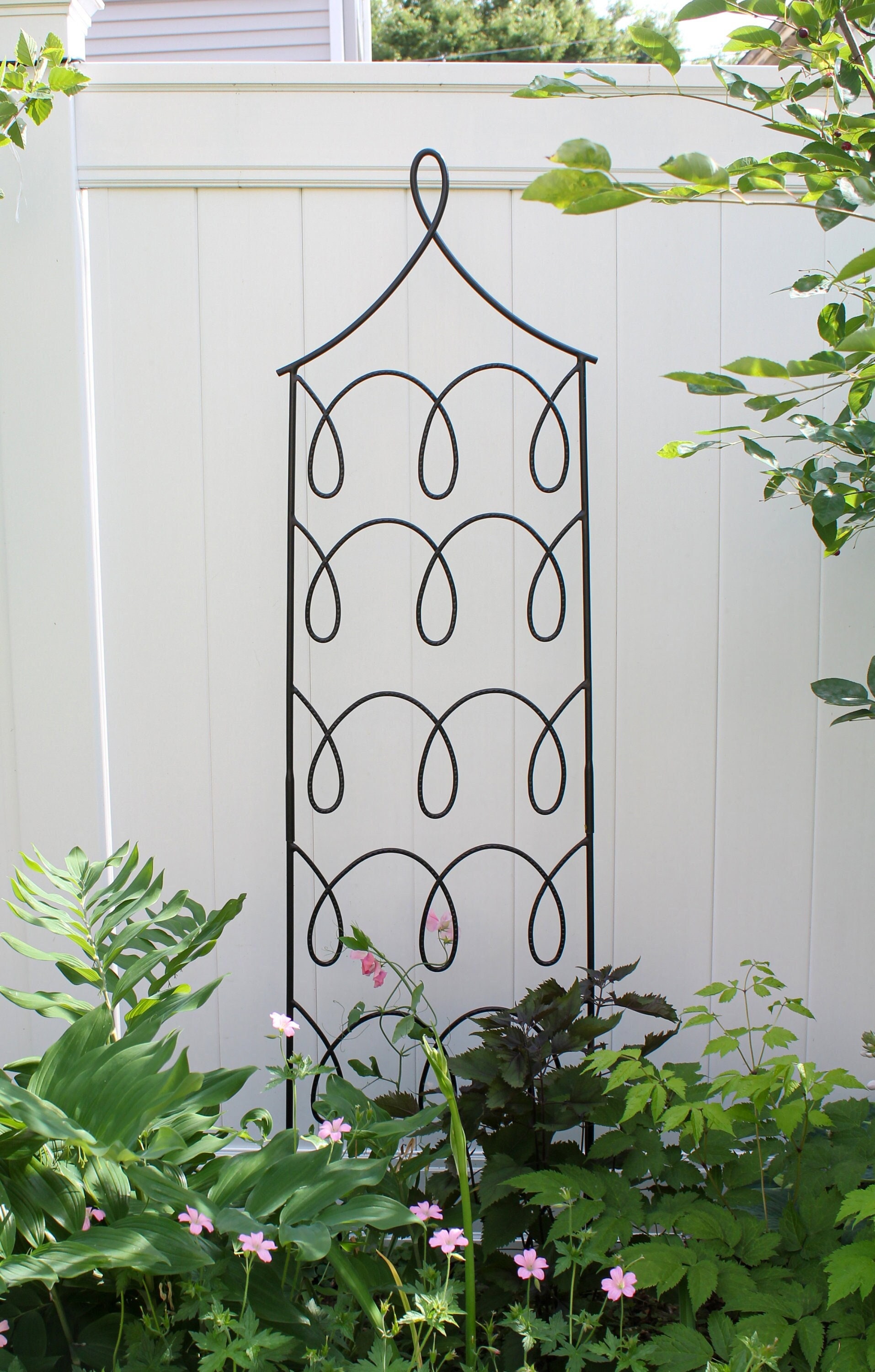 Loops Wrought Iron Trellis, FreeStanding for Garden, 72H x 18W