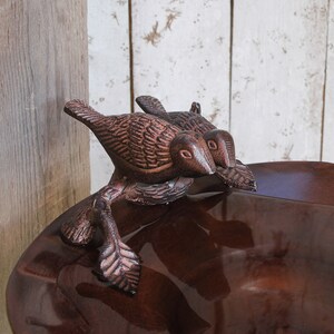 Lovebirds Copper Birdbath with Wall Bracket bild 2