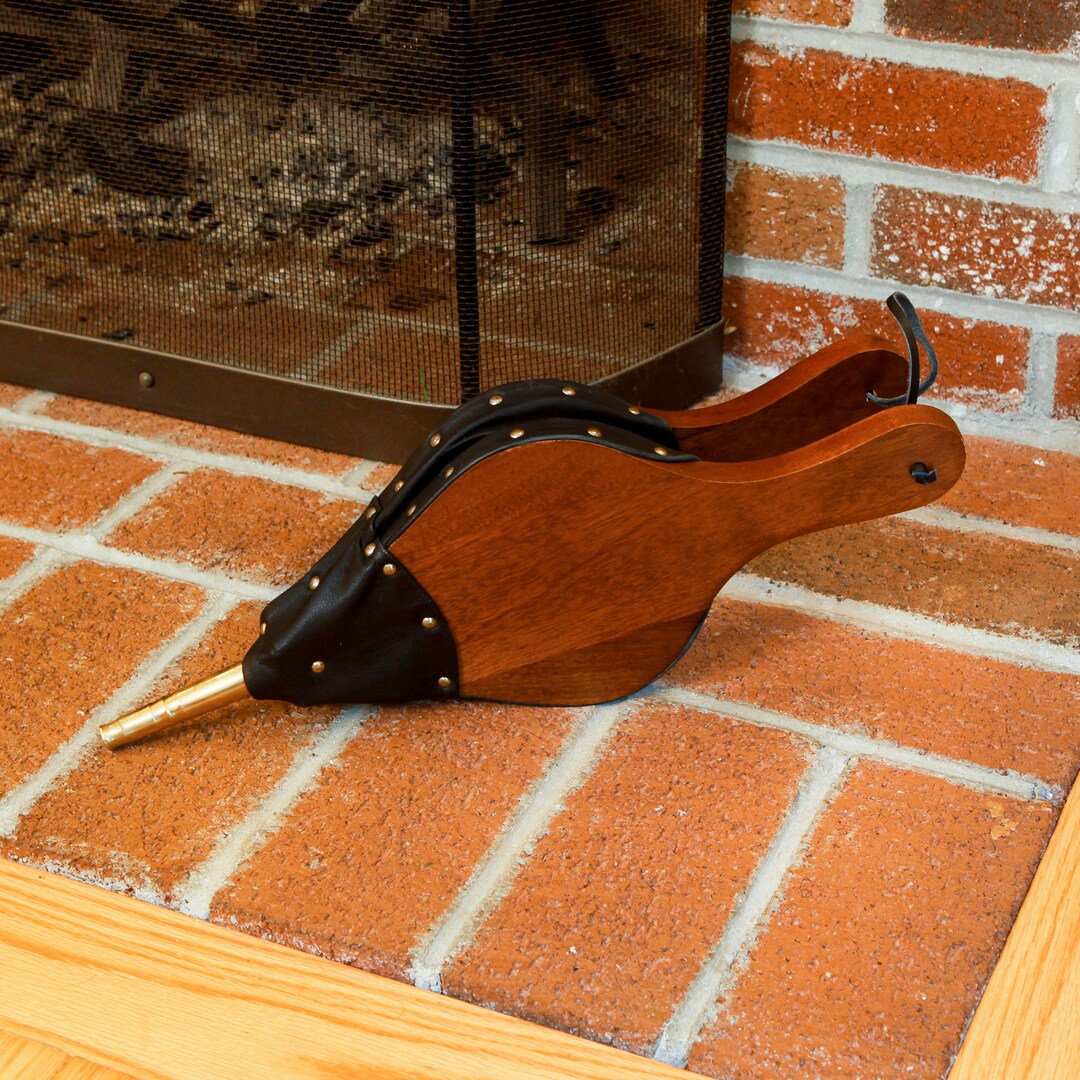 Fireplace Bellows Small Classic Handmade Real Leather Etsy