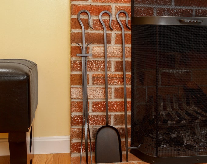 Single Fireplace Tools - Shepherds Hook Design
