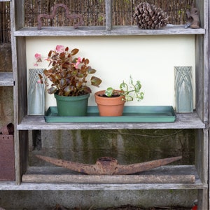 Set of Two, 22&quot; Green Rectangular Plant Windowsill Trays
