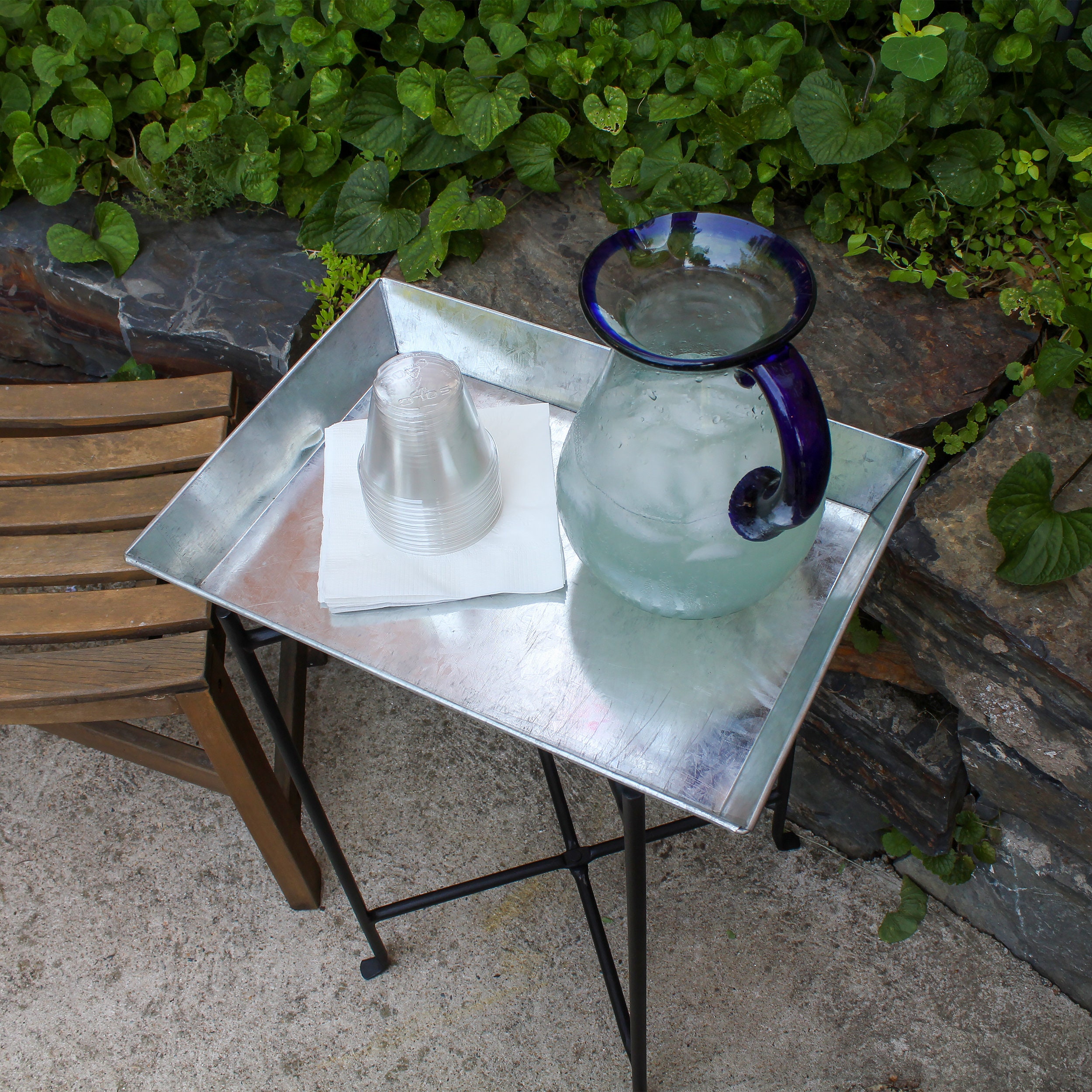 Folding Wrought Iron Stand 2 With 17 Tray 24h - Etsy