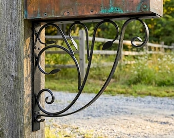 Forged Iron Decorative Mailbox Bracket