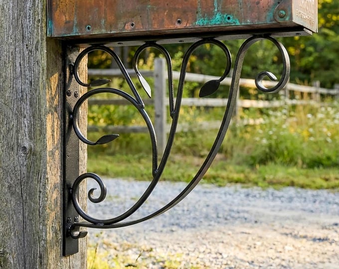 Forged Iron Decorative Mailbox Bracket