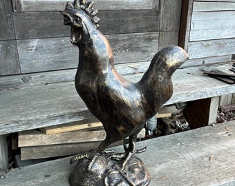 Sample Sale! Golden Rooster Sculpture Statue