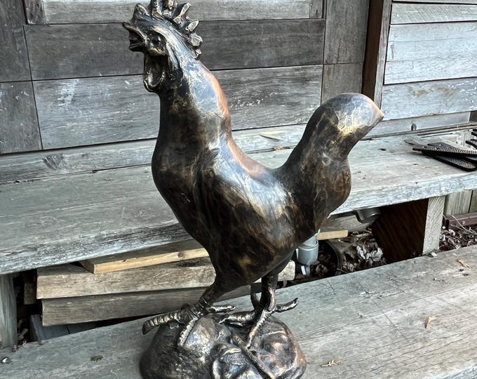 Sample Sale! Golden Rooster Sculpture Statue
