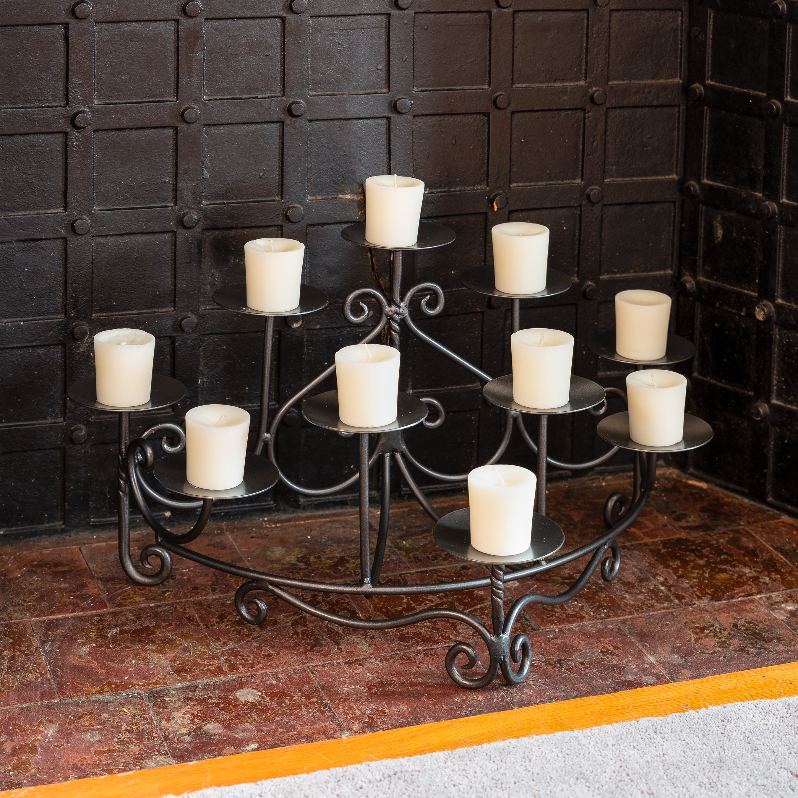 Scrolls Fireplace Candelabra for Votives Pillars Wax or LED Candles Etsy