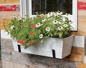 24 quot L Whitewash Wall-Mount Window Box Planter and Brackets