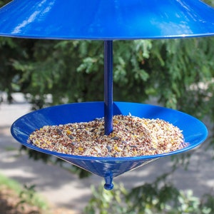 Conical Modern Bird Feeder Blue image 3