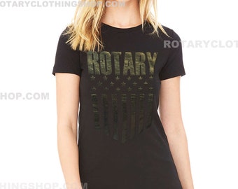 Rotary Nation -Black on Black Limited - Ladies T Shirt - Mazda Fashion for ladies