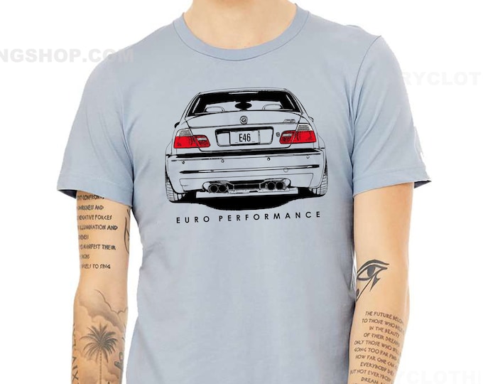 Featured listing image: BMW M3 E46 Tshirt- M3 Enthusiast shirt - Euro Performance sketch collection - BMW shirt