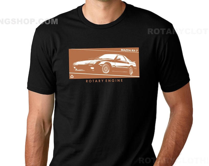 Featured listing image: Mazda Rx-7 Turbo 2 T-shirt - Rx7 Fc3s T-shirt - Jdm Legend collection- wankel Engine - Rx7 Turbo II T-shirt