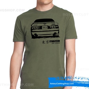 Mazda Rx-7 Fc T-shirt - Jdm Legenden kollektion- Wankelmotor - Wankelkraft - Rx7 T-shirt