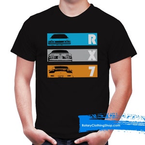 Mazda RX7 Generations Tshirt - Mazda Rotary Engine - Wankel -Rx7 shirt