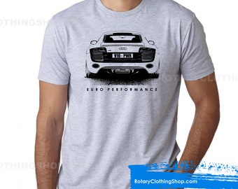 R8 Tshirt sketch artwork- Euro performance collection - Germany sport car t-shirt -V10 coupe