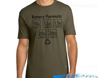 Mazda Rotary Engine Tshirt- Rotary Formula- Wankel Engine - Rotary power vehicles - 10a- 12a -13b- 20b 26b