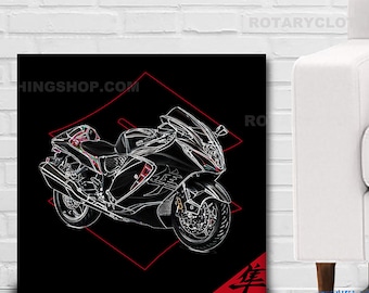 Canvas artwork for Hayabusa fans - Motorcycle canvas art - Hayabusa artwork