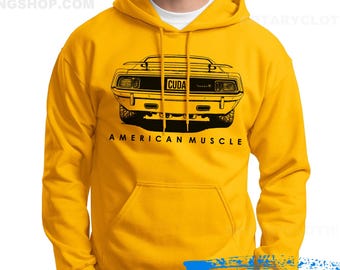 Cuda Hoodie - American Muscle Car - Cuda Sweatshirt- USA Classic Vehicles