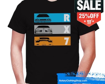 Mazda RX7 Generations Tshirt - Mazda Rotary Engine - Wankel -Rx7 shirt