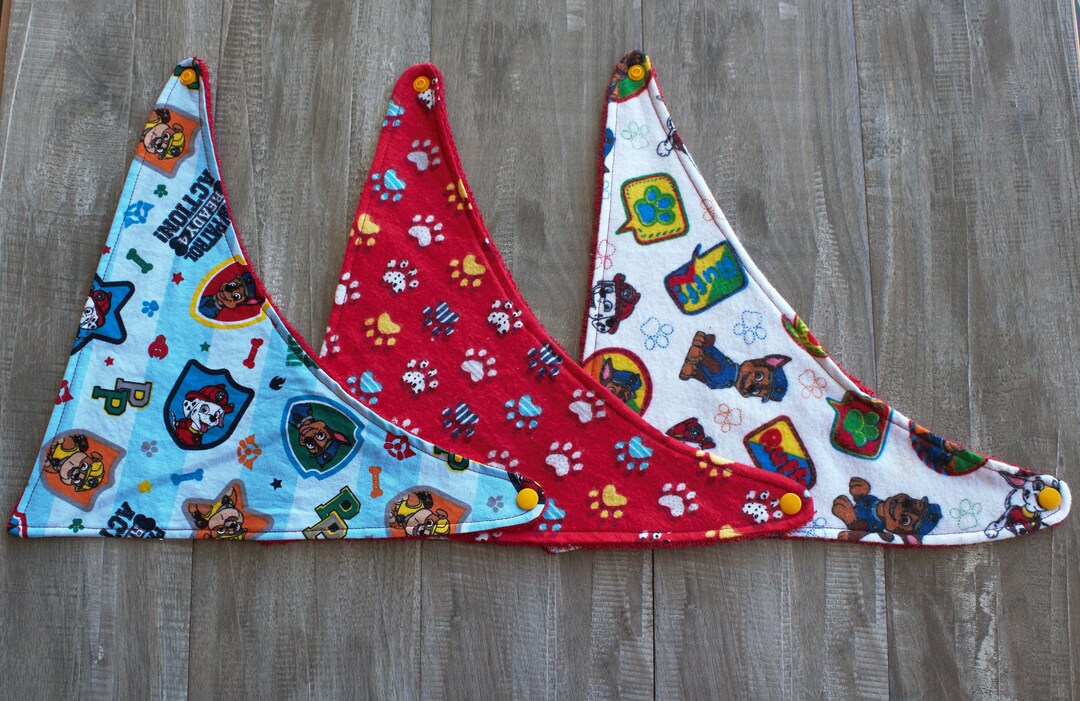 Paw Patrol Bib 3 Pack Boy Burp Cloth Boy Bib Set Baby Etsy